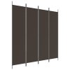 4dílný paraván hnědý 200x200 cm textil
