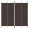 4dílný paraván hnědý 200x200 cm textil
