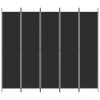 5dílný paraván černý 250x220 cm textil