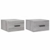 Nástěnné noční stolky 2 ks šedé sonoma 35 x 35 x 20 cm