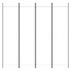 4dílný paraván bílý 200x200 cm textil