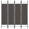 4dílný skládací paraván antracitový 160 x 180 cm