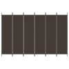 6dílný paraván hnědý 300x200 cm textil