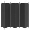 6dílný paraván černý 300 x 200 cm textil