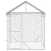 Venkovní psí kotec se střechou stříbrný 2 x 2 x 2,5 m ocel