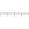 Zahradní plot s kopím nahoře ocelový 714,5 x 60 cm černý