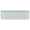 Vyvýšený záhon 320 x 80 x 81 cm pozinkovaná ocel stříbrný