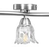 Stropní lampa průhledná skleněná stínidla 3 žárovky E14 tulipán