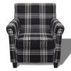 Křeslo s poduškou černé textil 240977