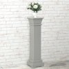 Stojan na květiny klasický čtvercový sloup šedý 17x17x66 cm MDF