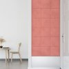 Nástěnné panely 12 ks růžové 30 x 30 cm samet 1,08 m²