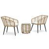 3dílný bistro set polyratan dub 48577