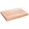 Nástěnná police světle hnědá 40x30x(2-4)cm ošetřený masivní dub
