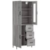 Skříň highboard šedá sonoma 69,5 x 34 x 180 cm kompozitní dřevo