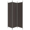 vidaXL 3dílný paraván hnědý 150x200 cm textil