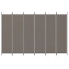 6dílný paraván antracitový 300x220 cm textil