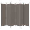 6dílný paraván antracitový 300x220 cm textil