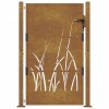 Zahradní branka 100 x 125 cm z corten oceli, design s trávou