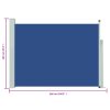 Zatahovací boční markýza/zástěna na terasu 100 x 500 cm modrá