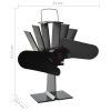 Teplem poháněný ventilátor na kamna 2 lopatky černý 51239