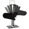 Teplem poháněný ventilátor na kamna 2 lopatky černý 51239