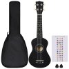 Set soprano ukulele s obalem pro děti černé 21"