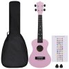 Set soprano ukulele s obalem pro děti růžové 23"