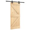 Posuvné dveře s kováním 85 x 210 cm masivní borové dřevo