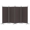 4dílný paraván hnědý 346x180 cm textil