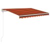 Automatická zatahovací markýza 300 x 250 cm oranžovo-hnědá