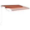 Automatická zatahovací markýza 300 x 250 cm oranžovo-hnědá