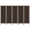 5dílný paraván hnědý 250 x 180 cm