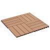 22 ks terasové dlaždice 30 x 30 cm 2 m² WPC barva teak