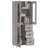 Skříň highboard šedá sonoma 69,5 x 34 x 180 cm kompozitní dřevo