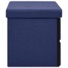 Skládací úložná lavice modrá 76 x 38 x 38 cm umělý len