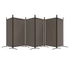 6dílný paraván antracitový 520x180 cm textil