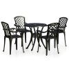 5dílný bistro set litý hliník černý 3070608