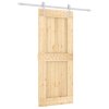 Posuvné dveře s kováním 85 x 210 cm masivní borové dřevo