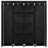 282445 vidaXL Wardrobe with 4 Compartments Black 175x45x170 cm