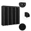 282445 vidaXL Wardrobe with 4 Compartments Black 175x45x170 cm