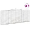 Klenuté gabionové koše 7 ks 400x50x160/180cm pozinkované železo