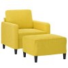 Křeslo s podnožkou žluté 60 cm samet