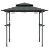 BBQ altán s bočními policemi antracitový 240x150x243 cm ocel 360140