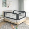 Dětská zábrana k postýlce tmavě šedá 200 x 25 cm textil