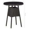 3dílný bistro set s poduškami polyratan černý