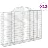 Klenuté gabionové koše 12ks 200x30x140/160cm pozinkované železo