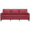 3místná pohovka vínová 180 cm umělá kůže