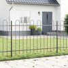 Zahradní plot 4 pcs Šedá 6,8 x 1 m Práškově lakovaná ocel 3334075
