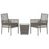 Zahradní bistro set 3 pcs Šedá polyratan 3334957
