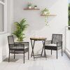 Zahradní bistro set 3 pcs Černá polyratan